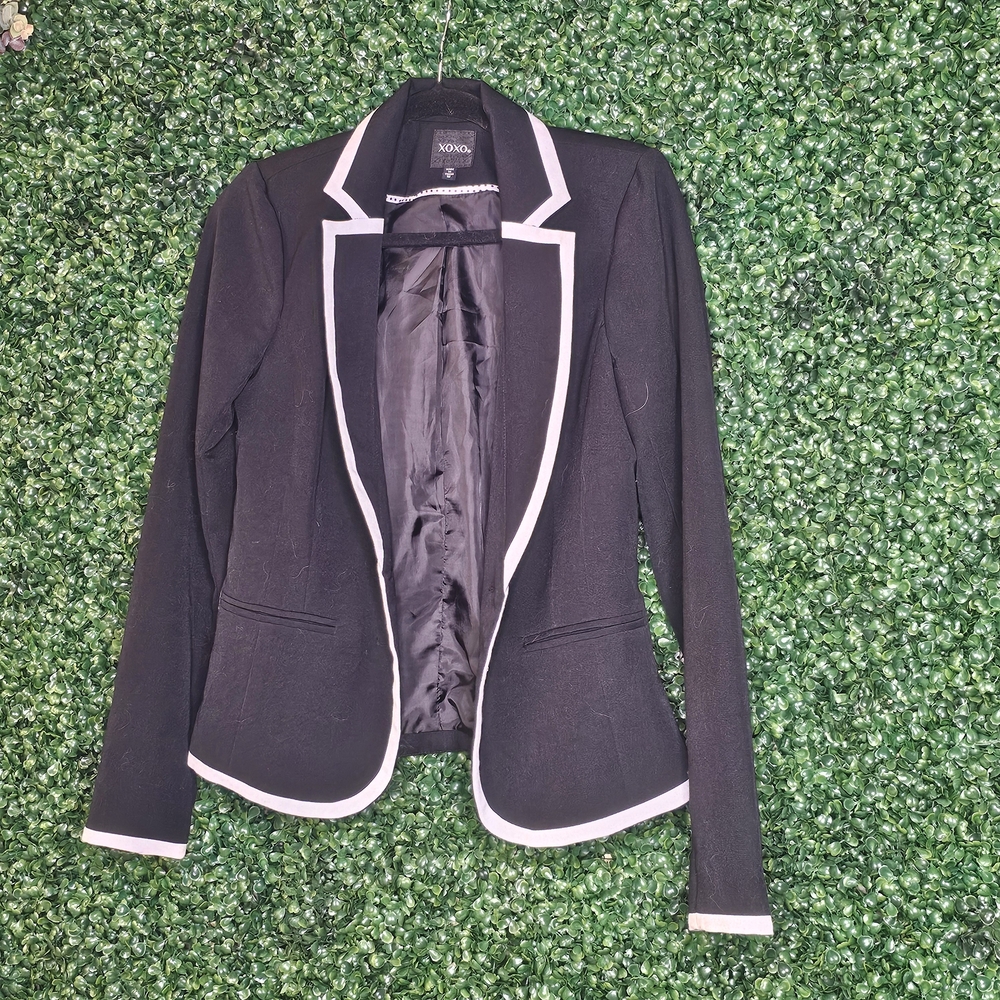 Black Women's Blazer with White Trim